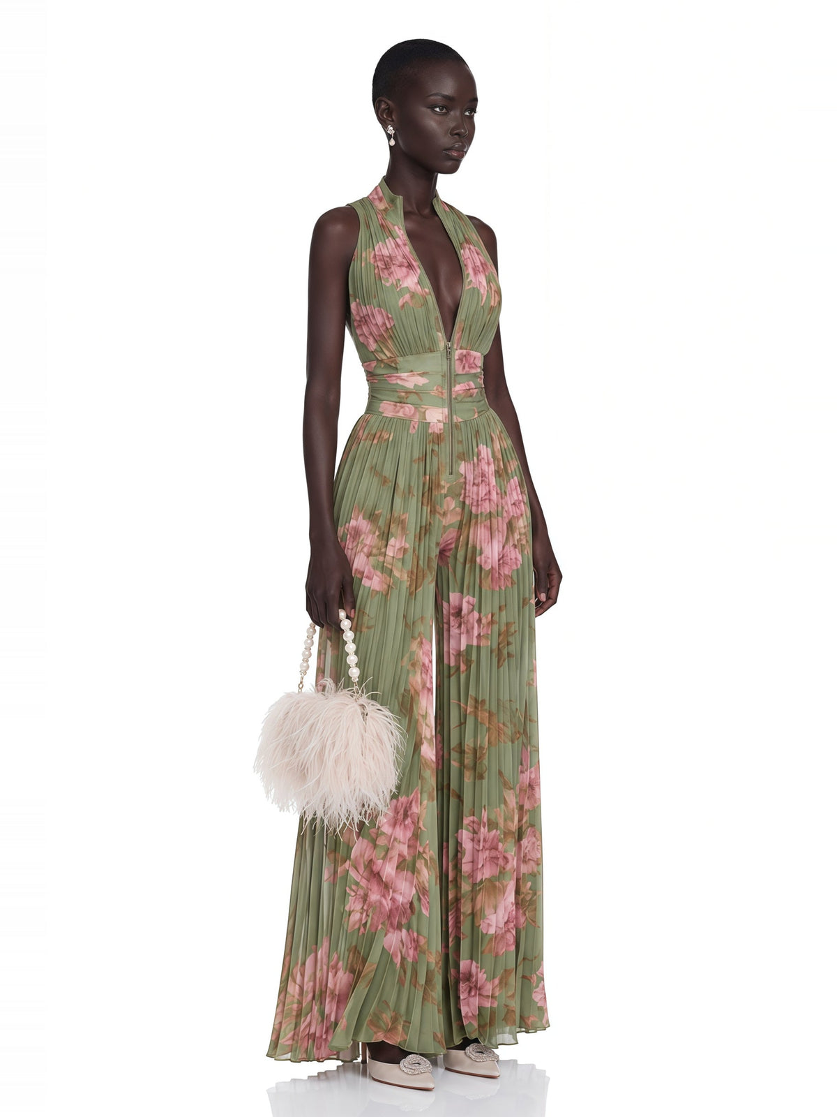 Ecem Floral High Neck Jumpsuit — Svelte Chic
