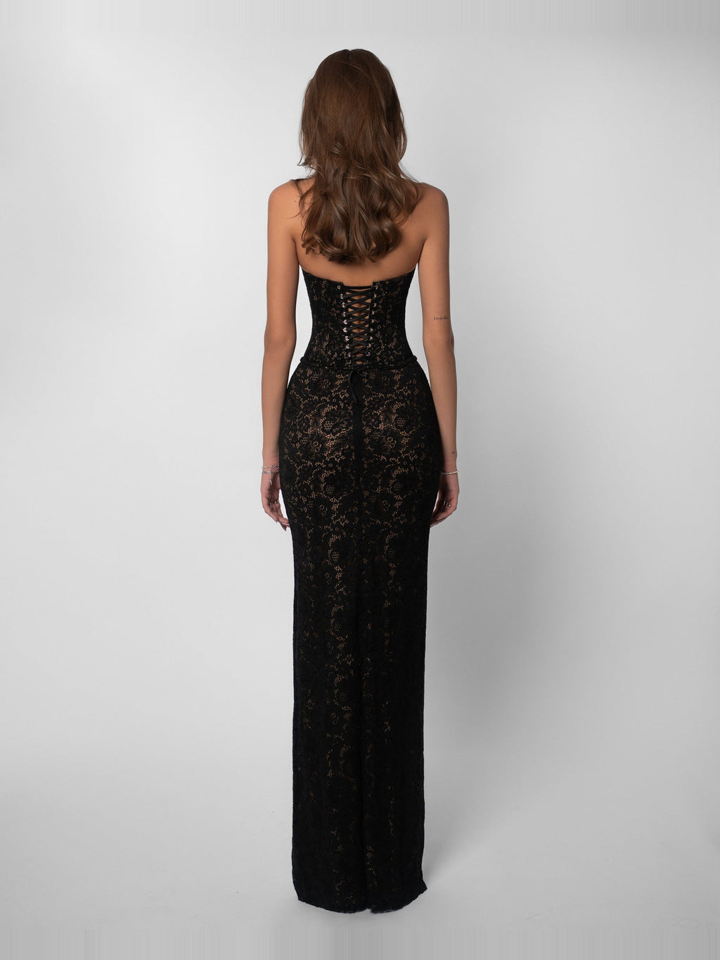 Monique Corset Back Lace Maxi Dress — Svelte Chic