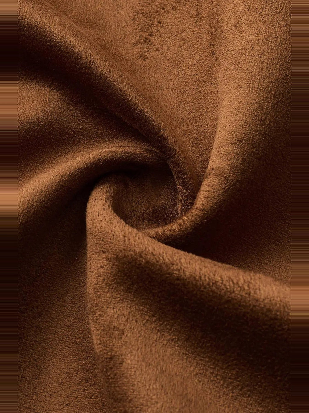 Ivah Suede-Look Drawstring Zip Jacket - Brown — Svelte Chic
