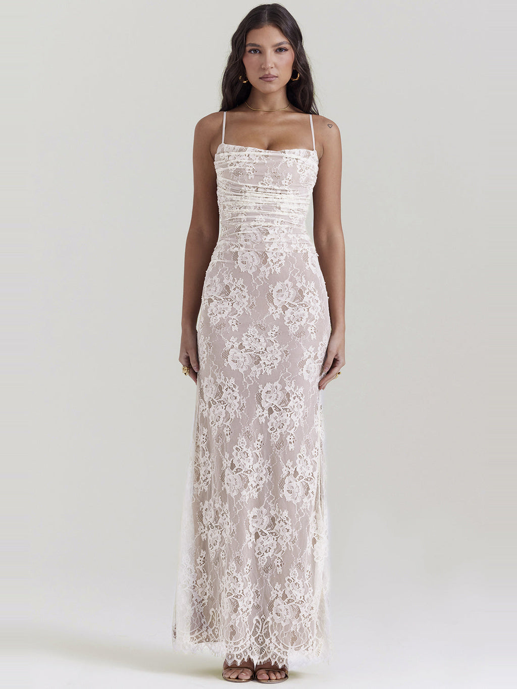 Artemis Corset Back Lace Maxi Dress — Svelte Chic