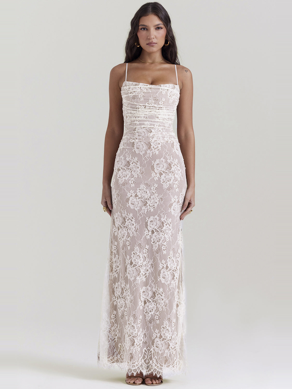 Artemis Corset Back Lace Maxi Dress — Svelte Chic