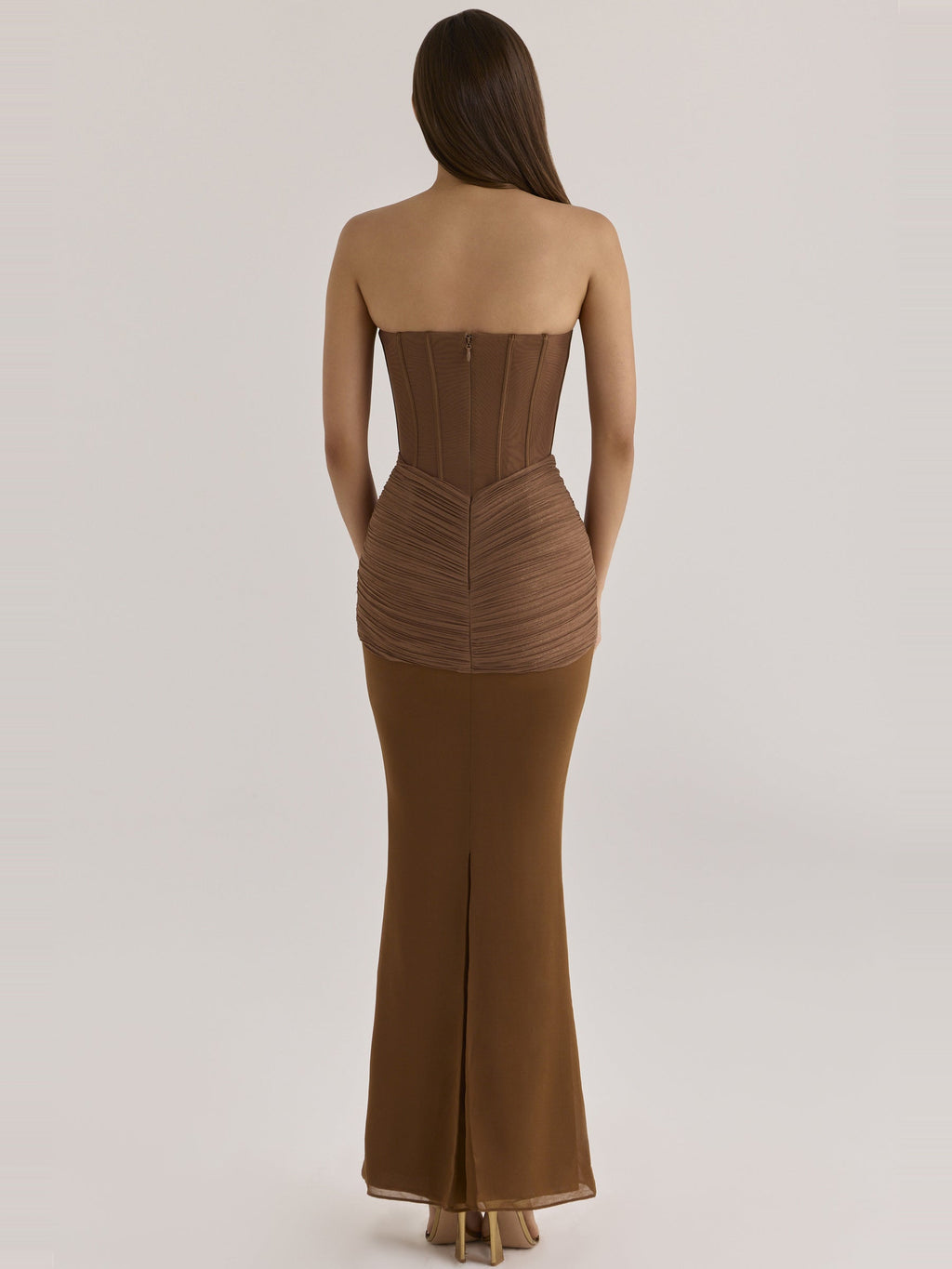Charlotte Corset Strapless Chiffon Maxi Dress — Svelte Chic