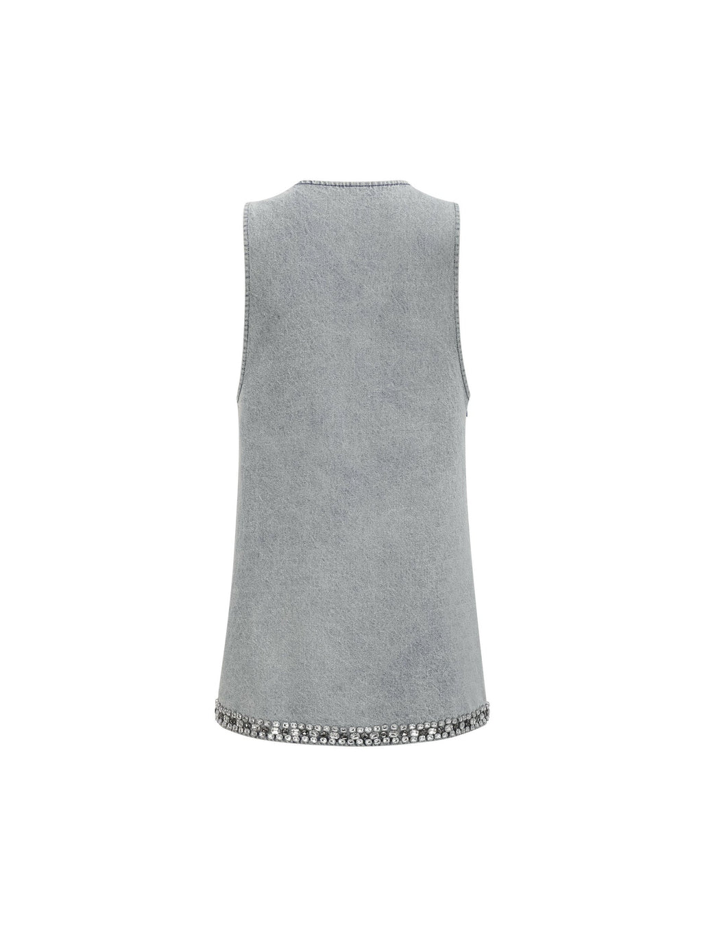 Daphne Crystal Sleeveless Denim Mini Dress — Svelte Chic