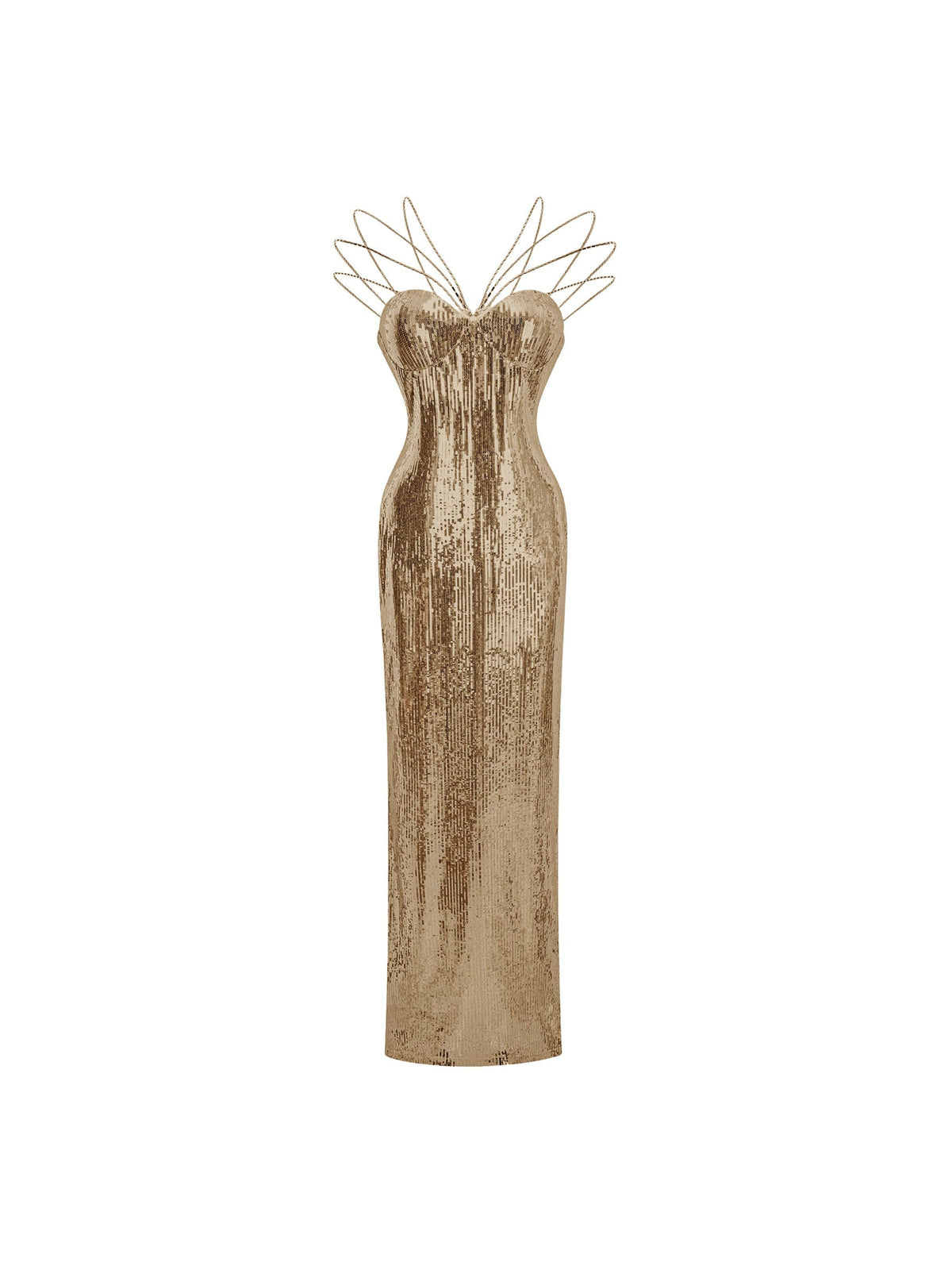 Cressida Sweetheart Sequin Corset Maxi Gown — Svelte Chic