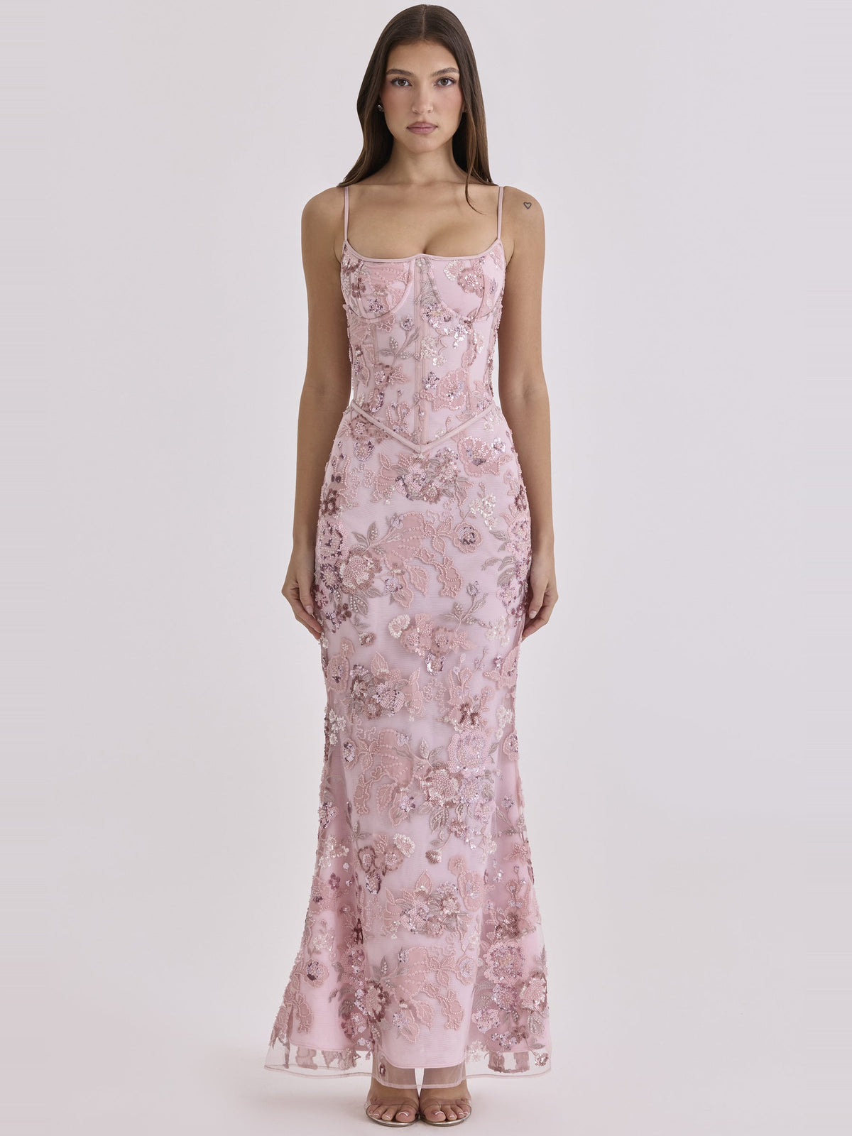Naima Beaded Corset Maxi Dress — Svelte Chic