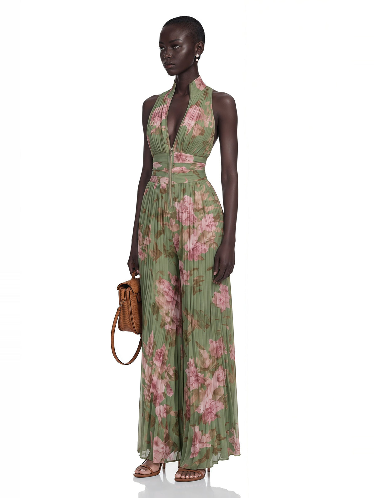 Ecem Floral High Neck Jumpsuit — Svelte Chic