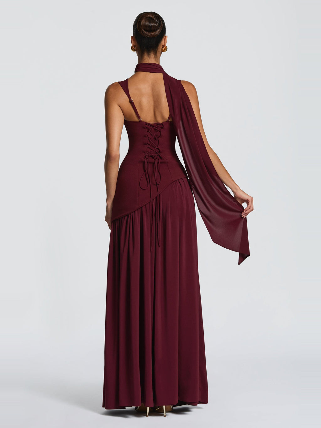 Tullulah Square Neck Corset Maxi Dress with Slit — Svelte Chic