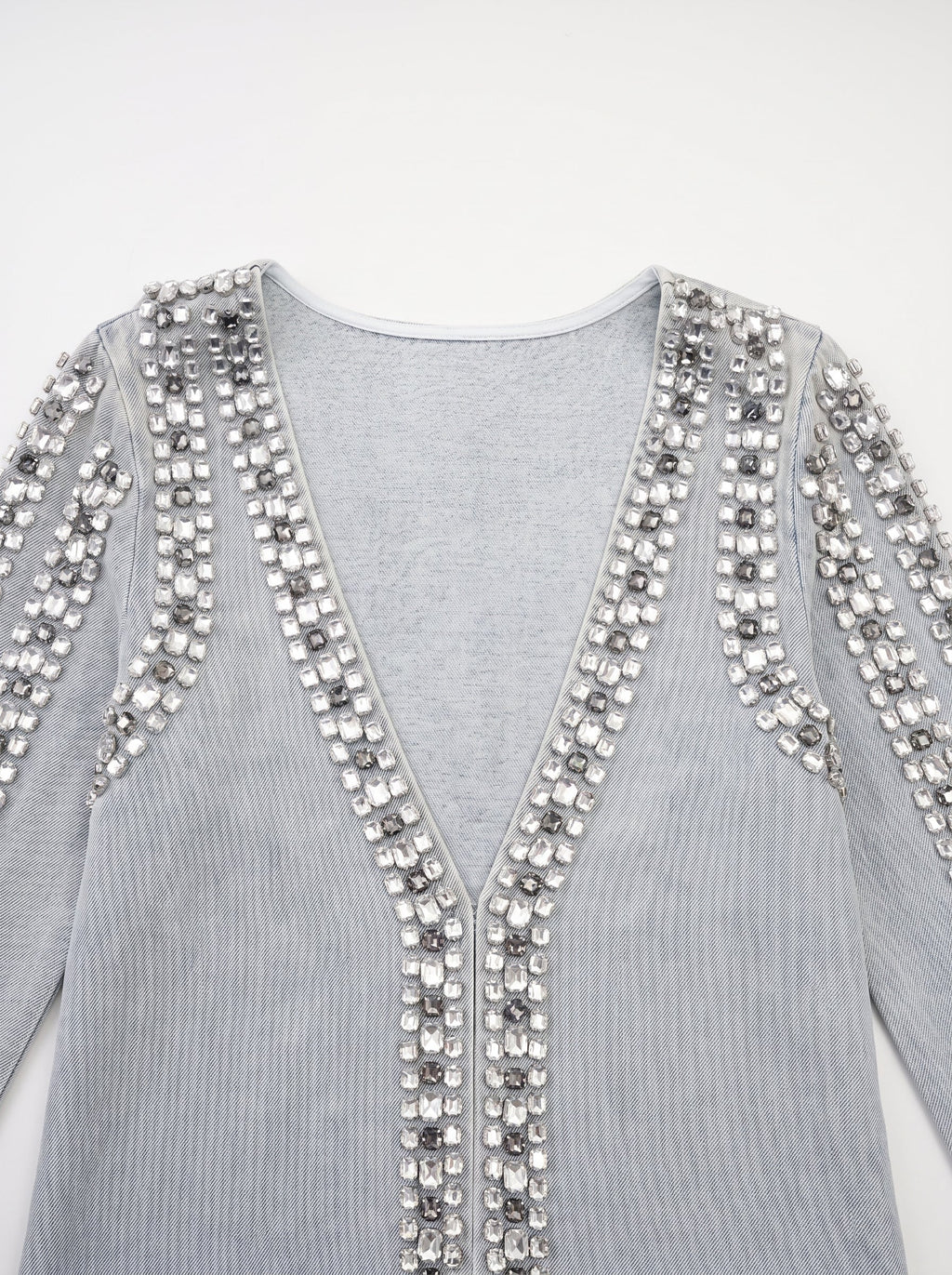 Daphne Crystal Sleeveless Denim Mini Dress — Svelte Chic