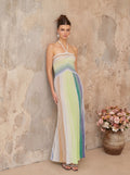 Metallic Knit Open Back Maxi Dress — Svelte Chic