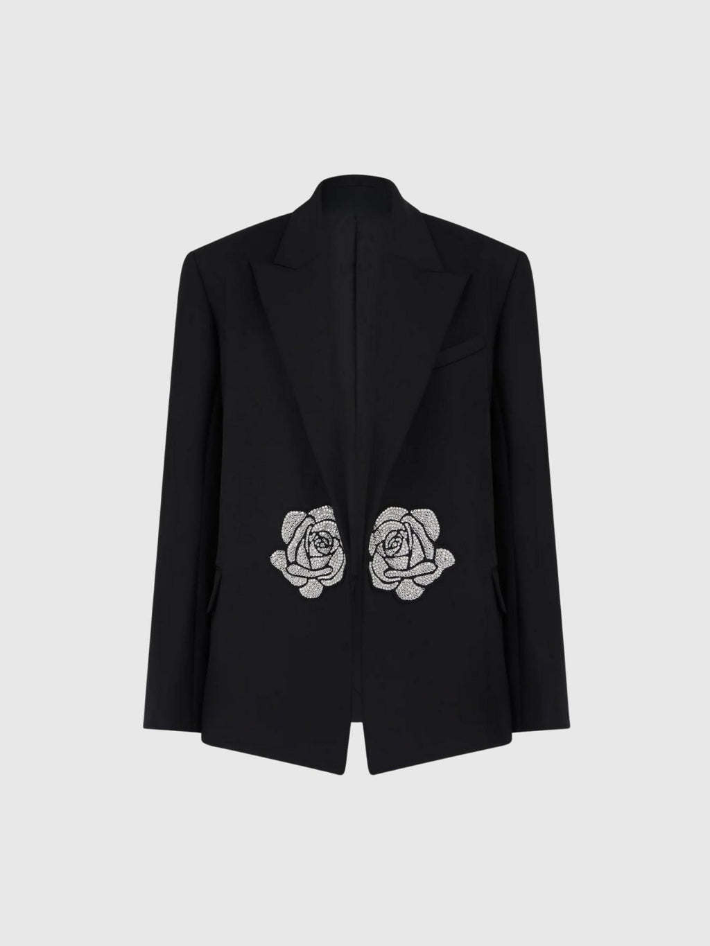 Jiya Crystal-Embellished Belted Oversized Blazer - Black — Svelte Chic
