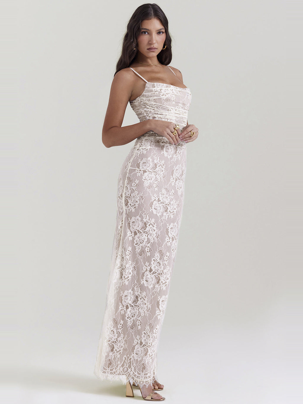 Artemis Corset Back Lace Maxi Dress — Svelte Chic
