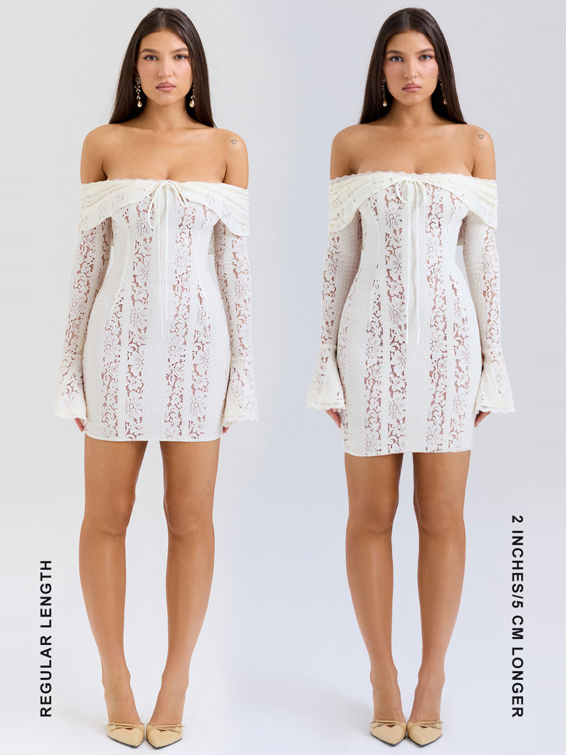 Sadie Floral Lace Off Shoulder Mini Dress — Svelte Chic