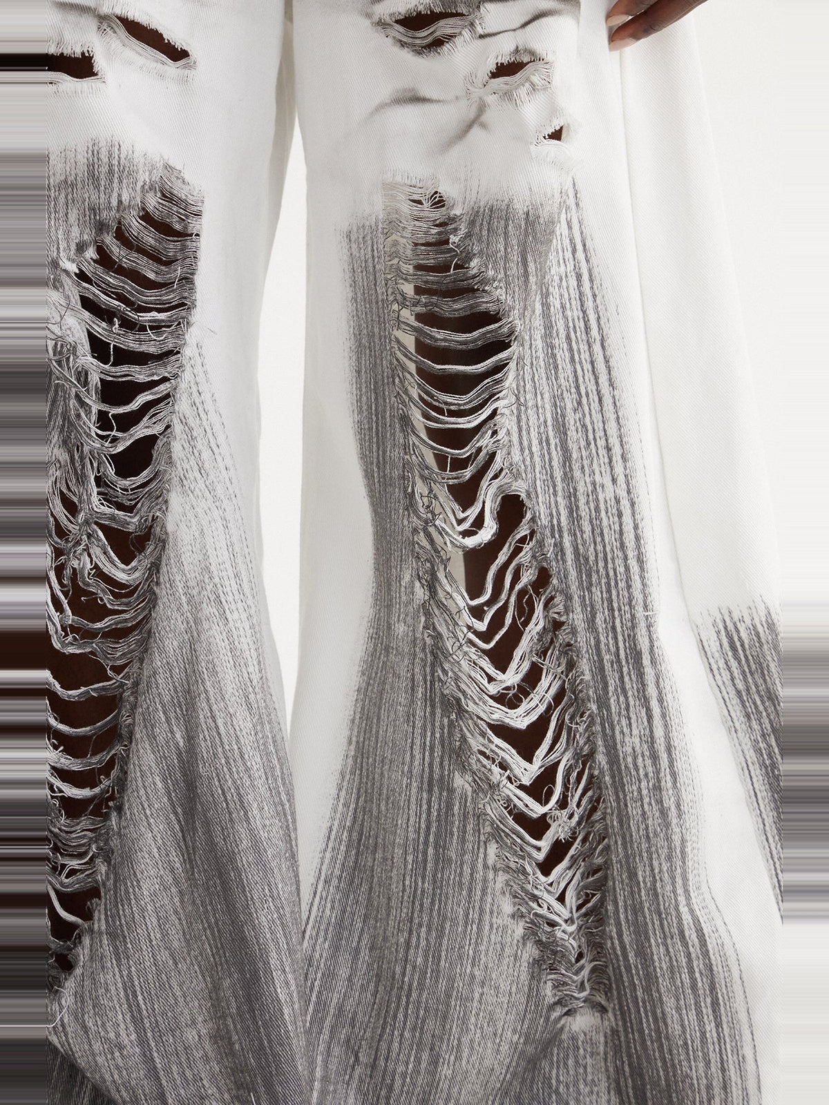Ishild Tie Dye Ripped Baggy Jeans - White — Svelte Chic