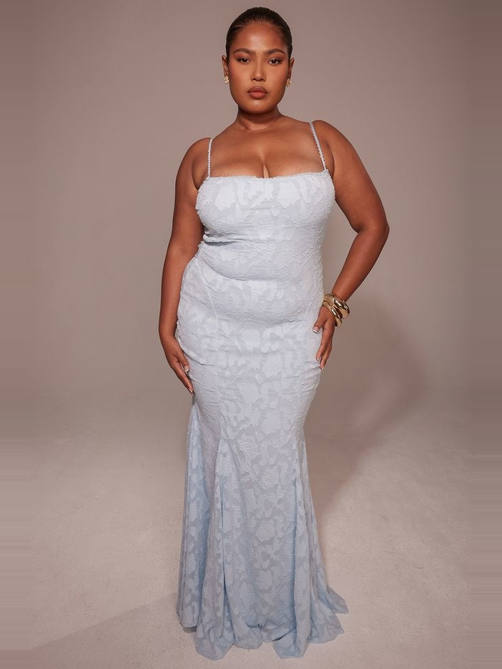 Joan Lace Tie Back Strappy Maxi Dress — Svelte Chic