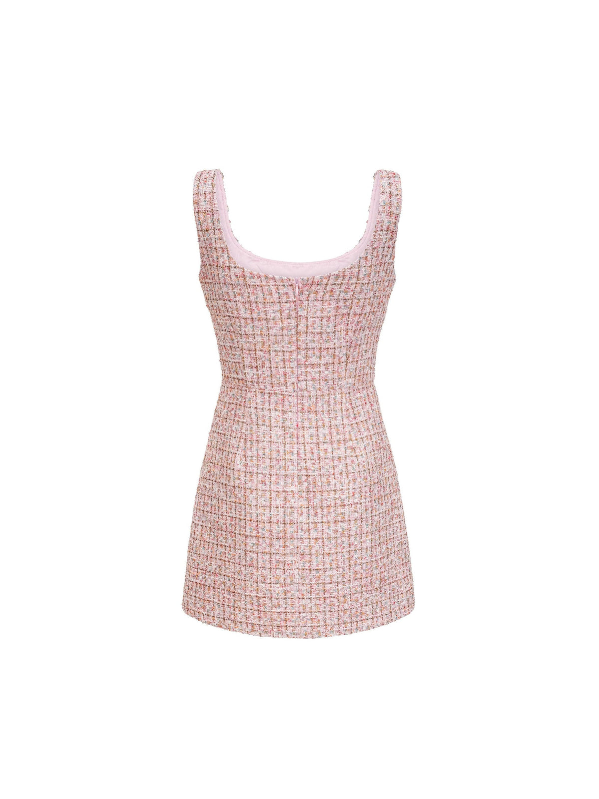 Aoife Crystal Tweed Square Neck Mini Dress — Svelte Chic