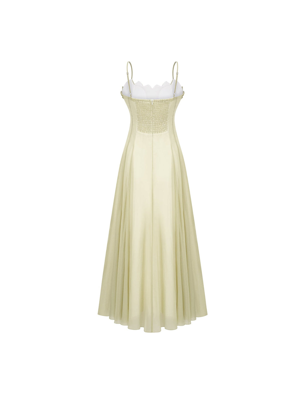Seraphina Ruffled Tulle Maxi Dress in Pistachio — Svelte Chic