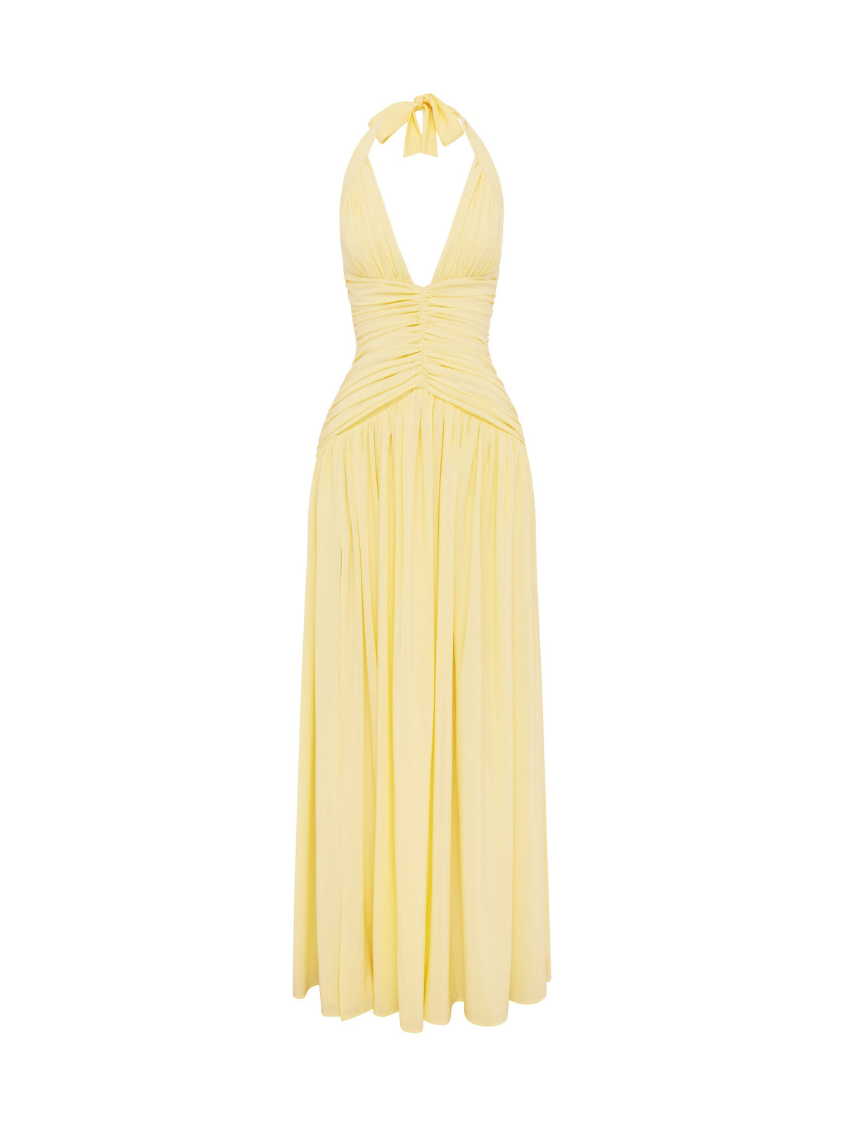 Amaris Halter Corset Back Chiffon Maxi Dress with Slit — Svelte Chic