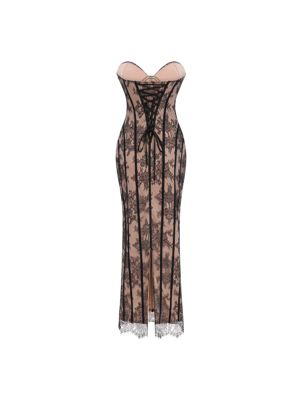 Urszula Lace Strapless Corset Maxi Dress — Svelte Chic