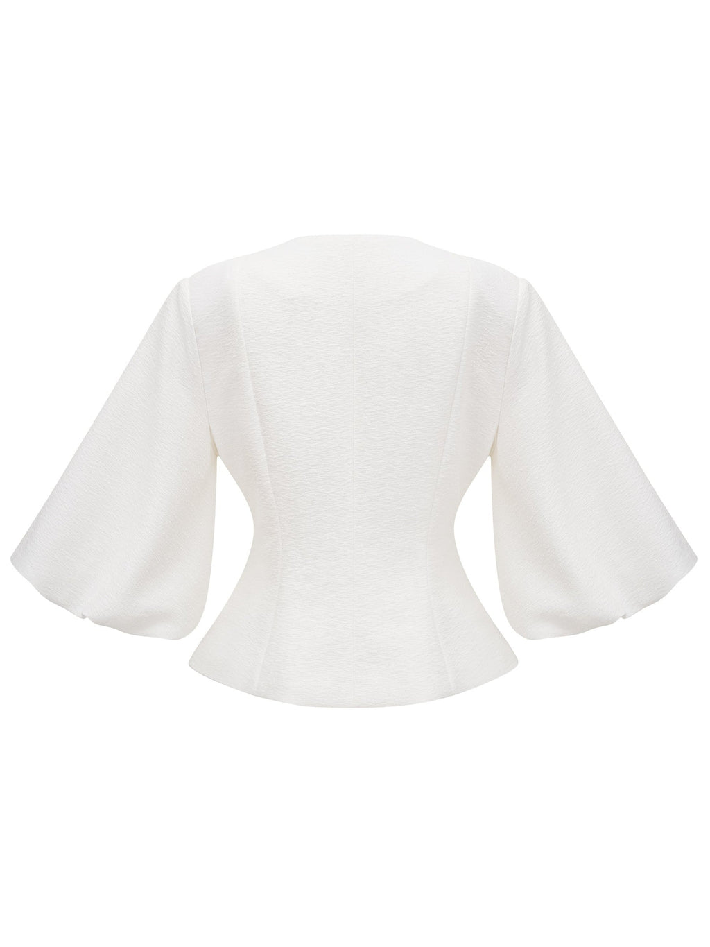 Berenice Puff Sleeve Crystal Peplum Jacket — Svelte Chic