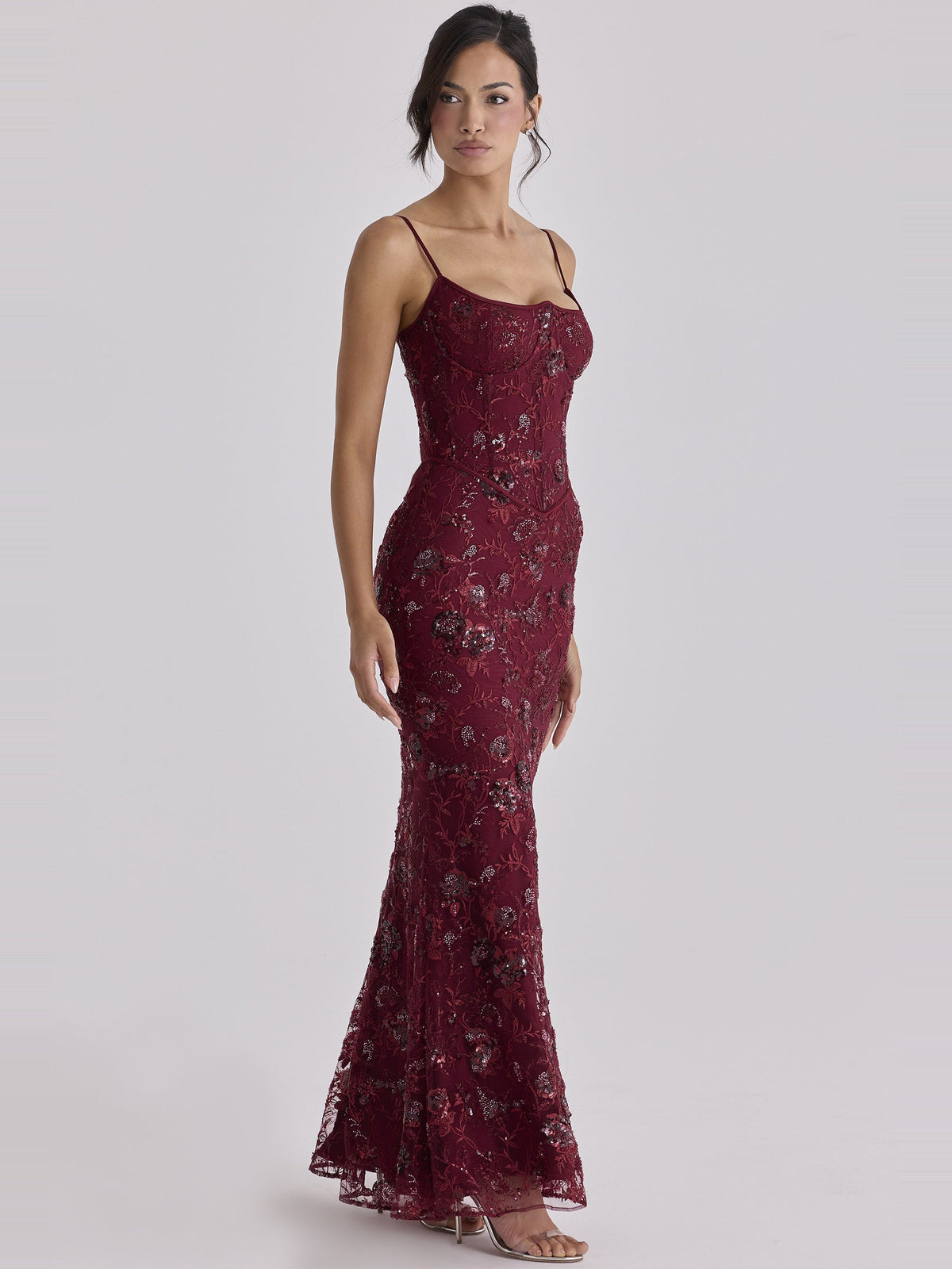 Naima Embellished Beaded Corset Maxi Dress — Svelte Chic