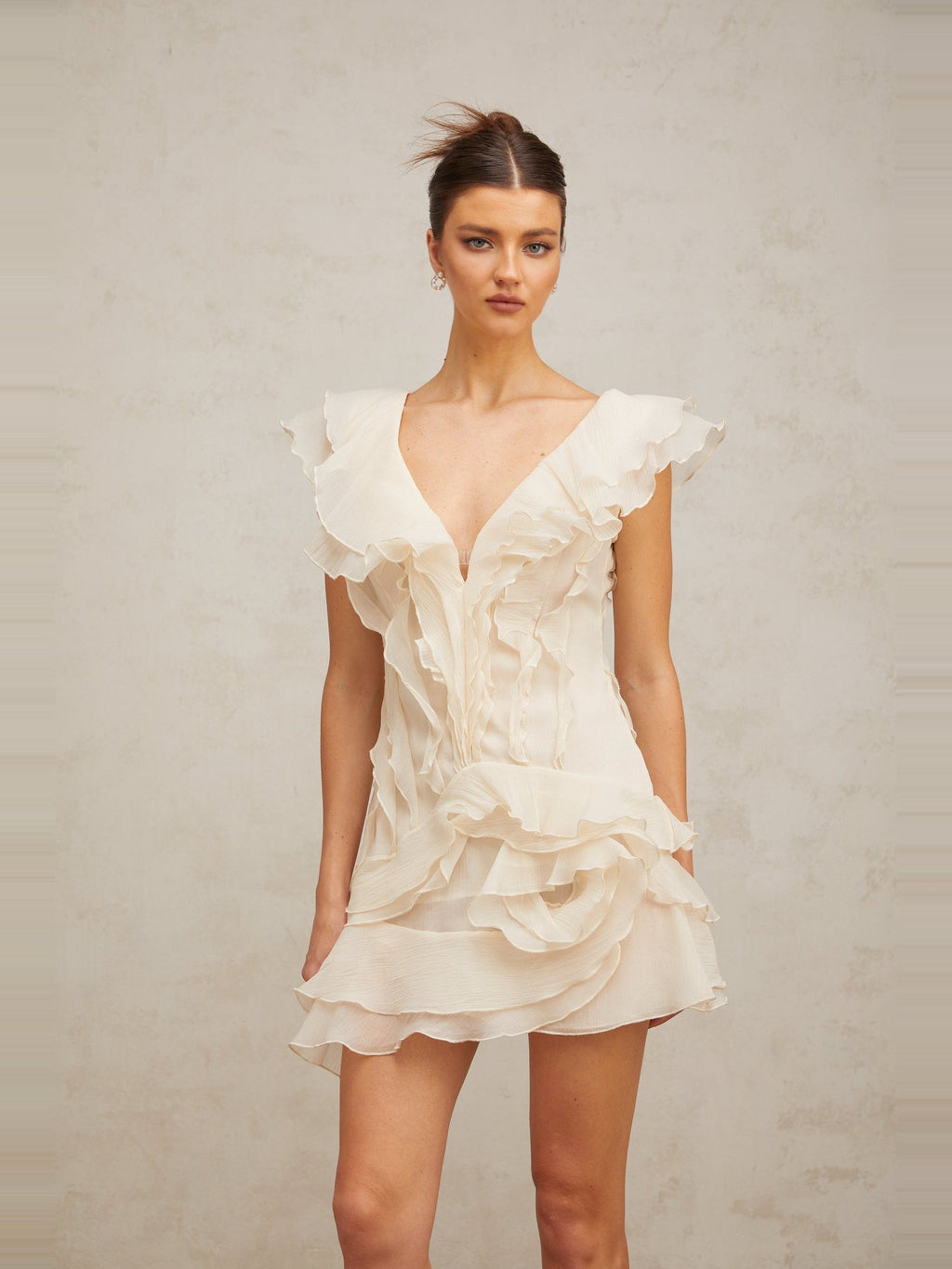 Helene Floral Layered Ruffle Mini Dress — Svelte Chic