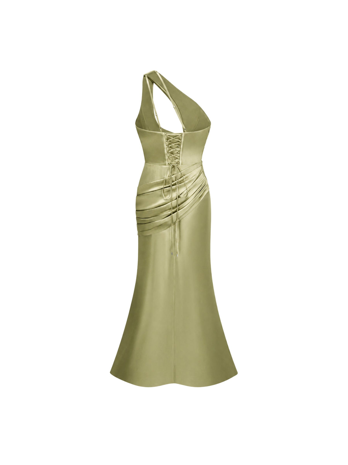 Seraphina One Shoulder Cut Out Satin Maxi Dress — Svelte Chic