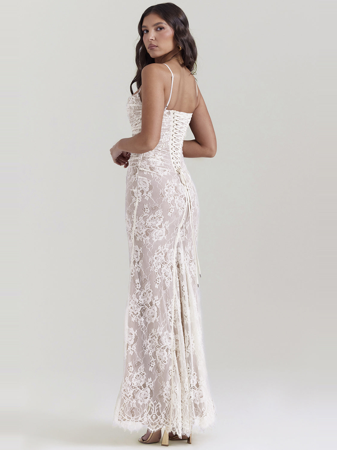 Artemis Corset Back Lace Maxi Dress — Svelte Chic
