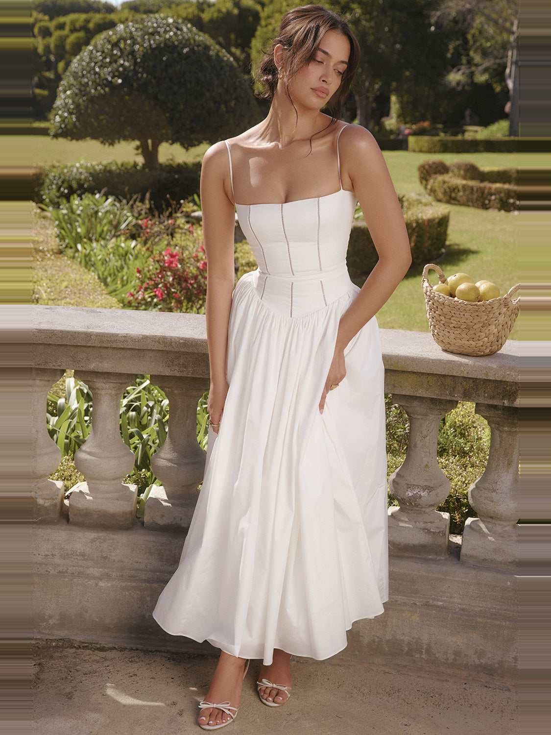 Ysabella Strappy Cotton Maxi Dress — Svelte Chic