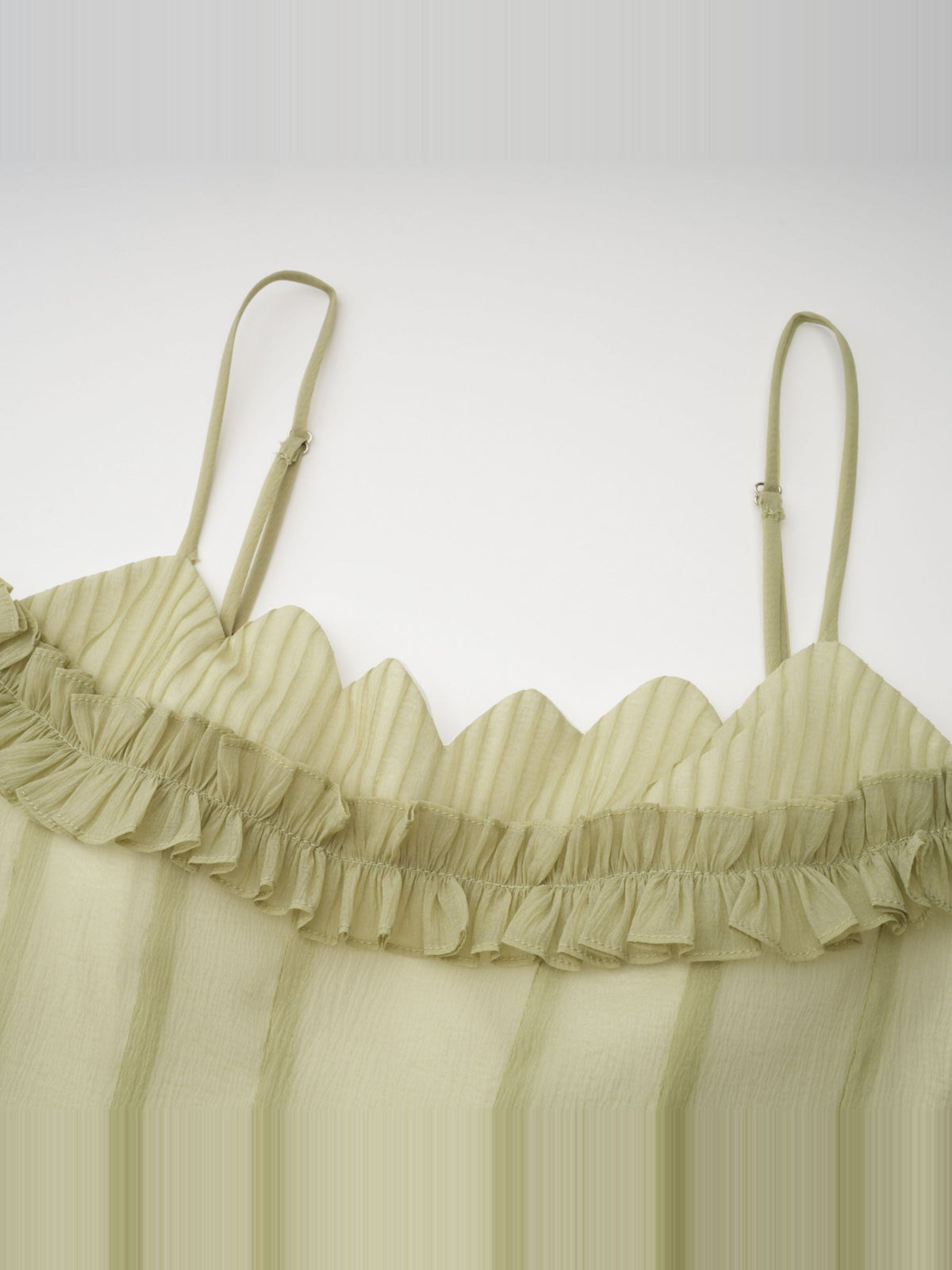 Seraphina Ruffled Tulle Maxi Dress in Pistachio — Svelte Chic