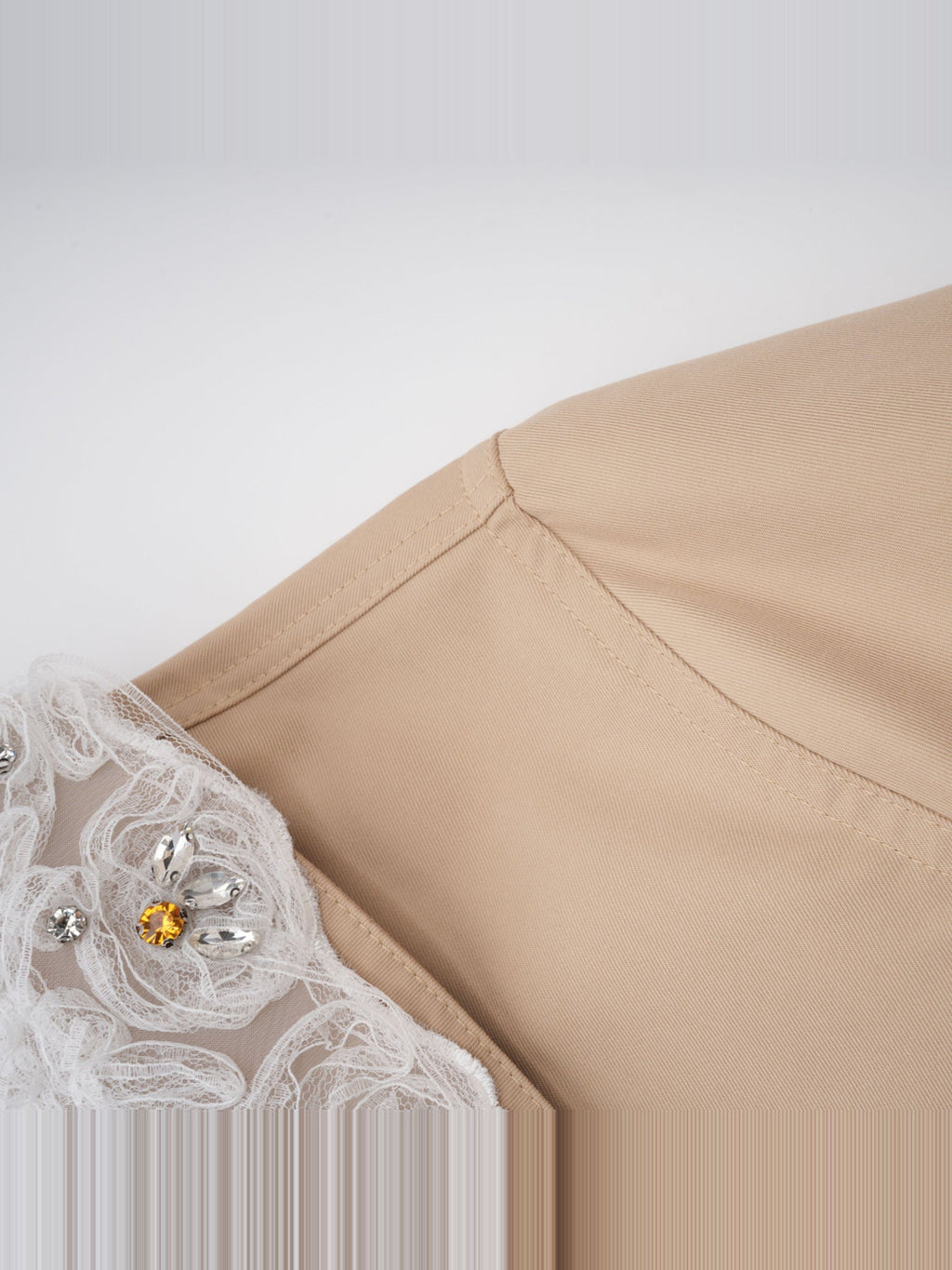 Marta Crystal Lace Trim Trench Coat — Svelte Chic