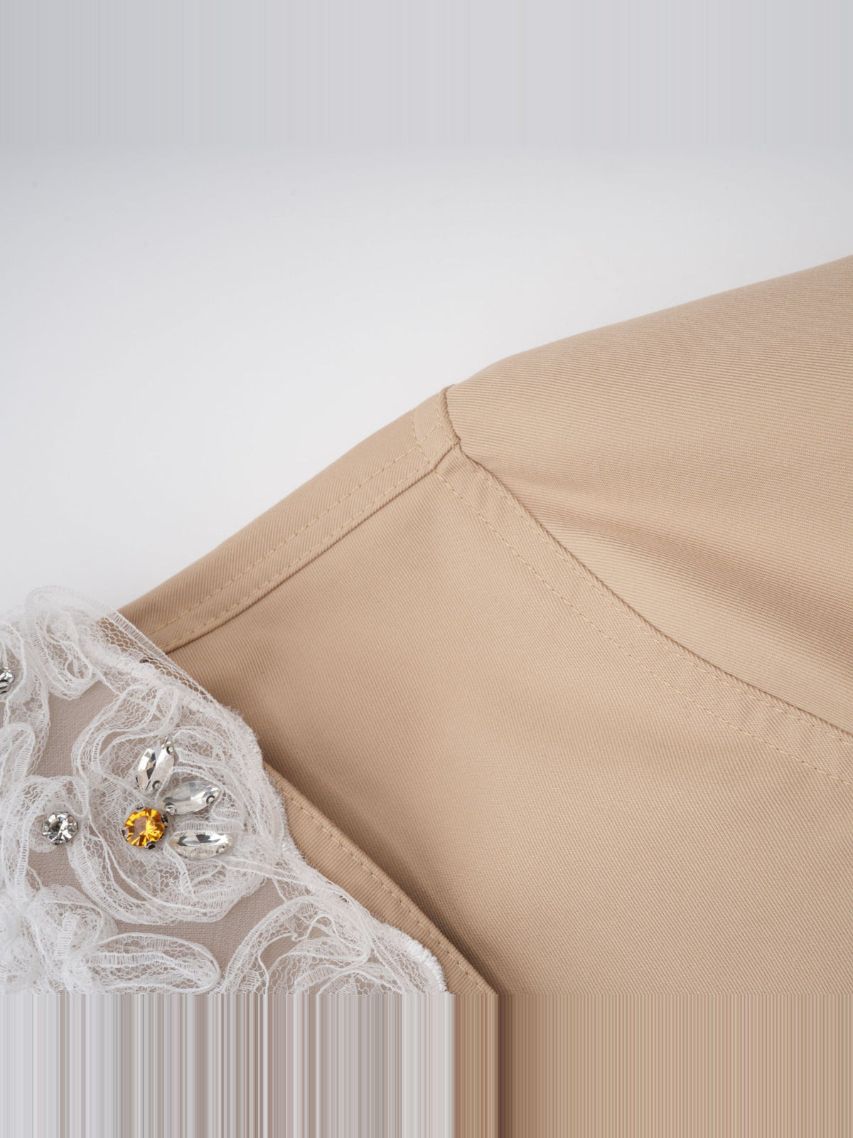 Marta Crystal Lace Trim Trench Coat — Svelte Chic