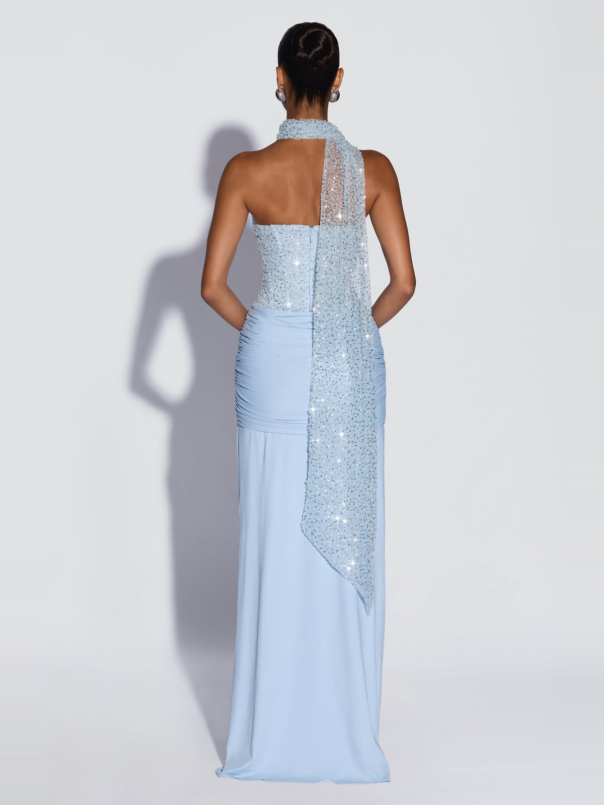 Carina Strapless Crystal Corset Maxi Dress — Svelte Chic