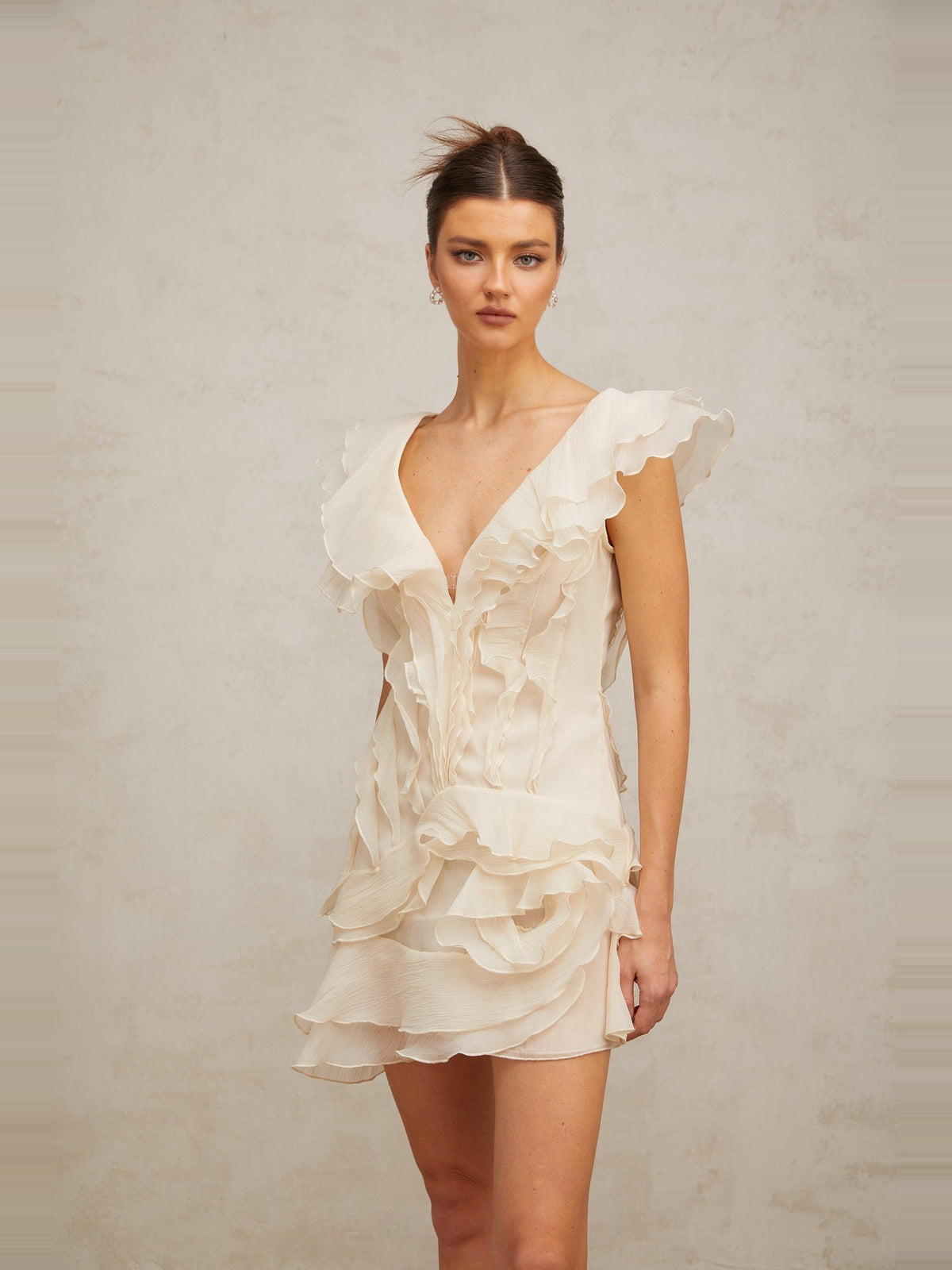 Helene Floral Layered Ruffle Mini Dress — Svelte Chic