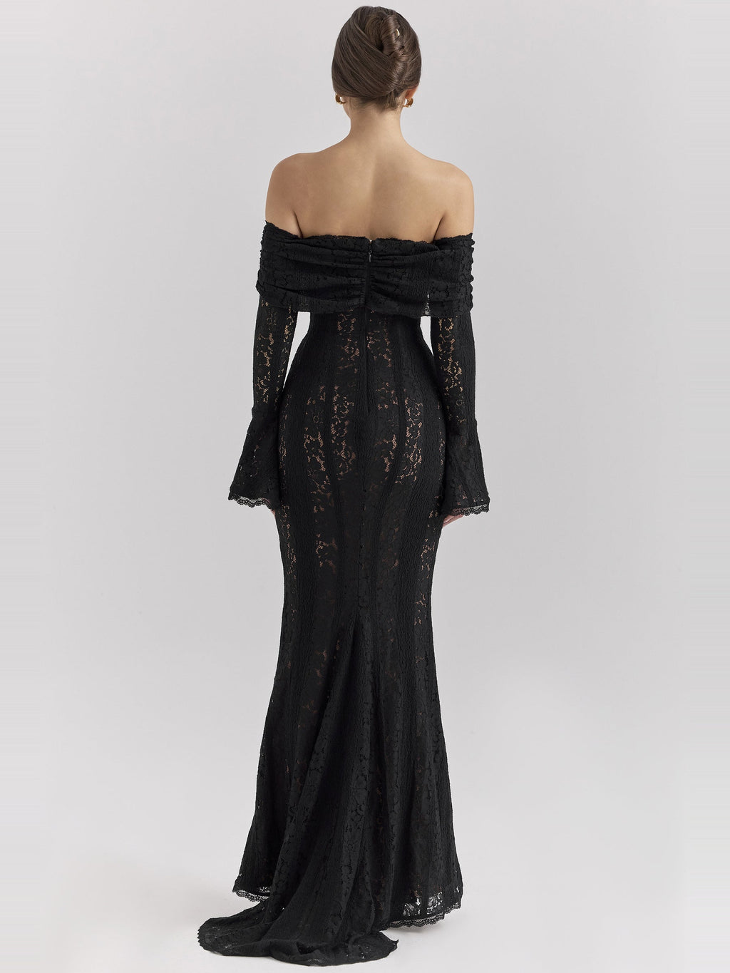 Belle Off Shoulder Floral Lace Maxi Dress — Svelte Chic