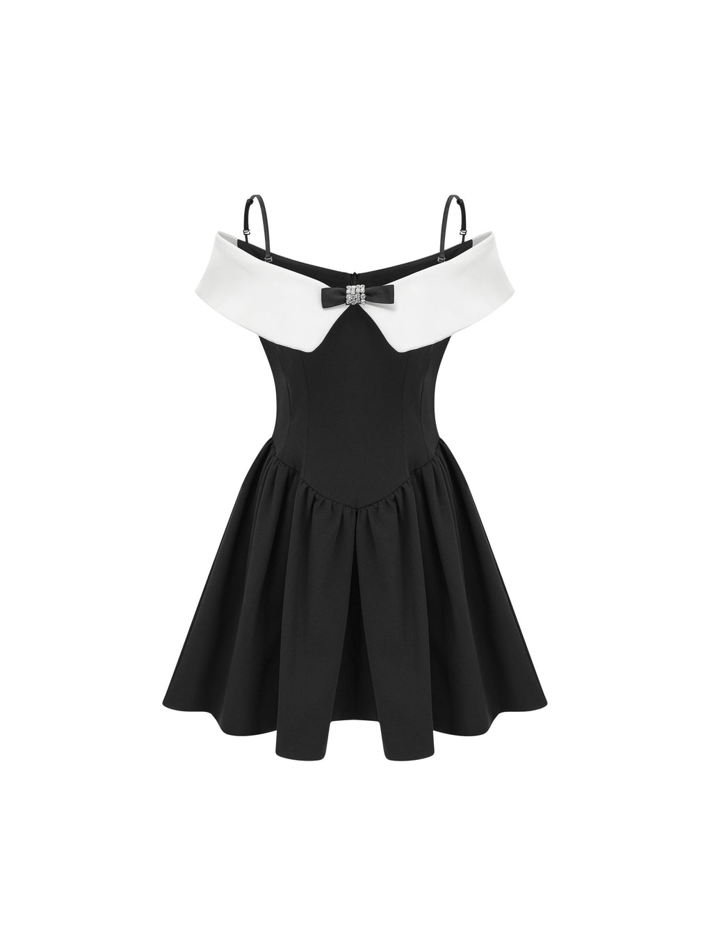 Deniece Off-Shoulder Bow-Detail Mini Dress - Black — Svelte Chic
