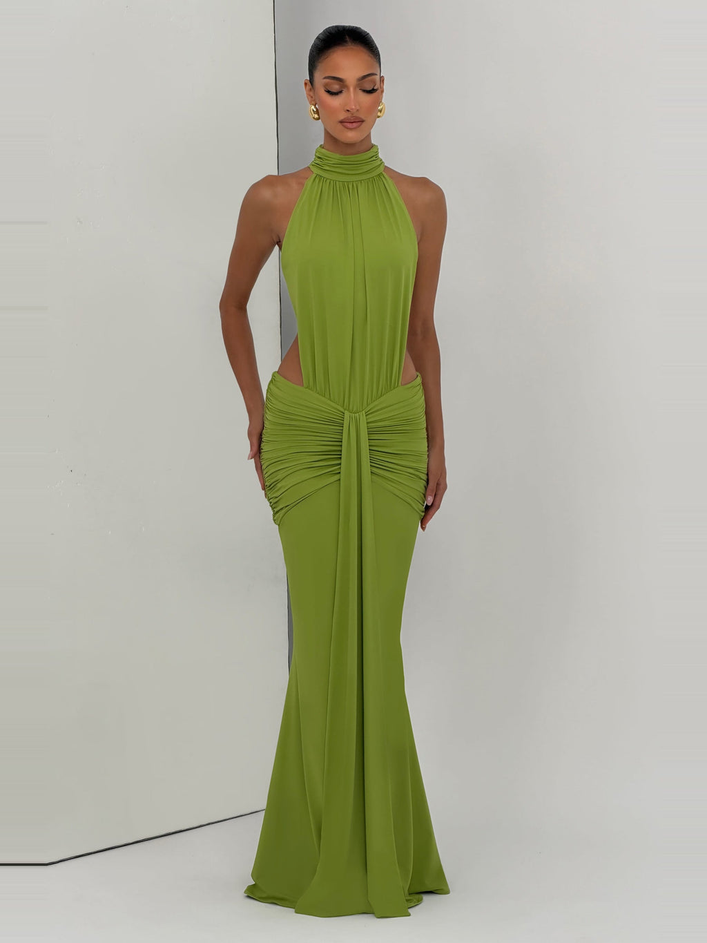 Thekla High Neck Cutout Open Back Maxi Dress — Svelte Chic