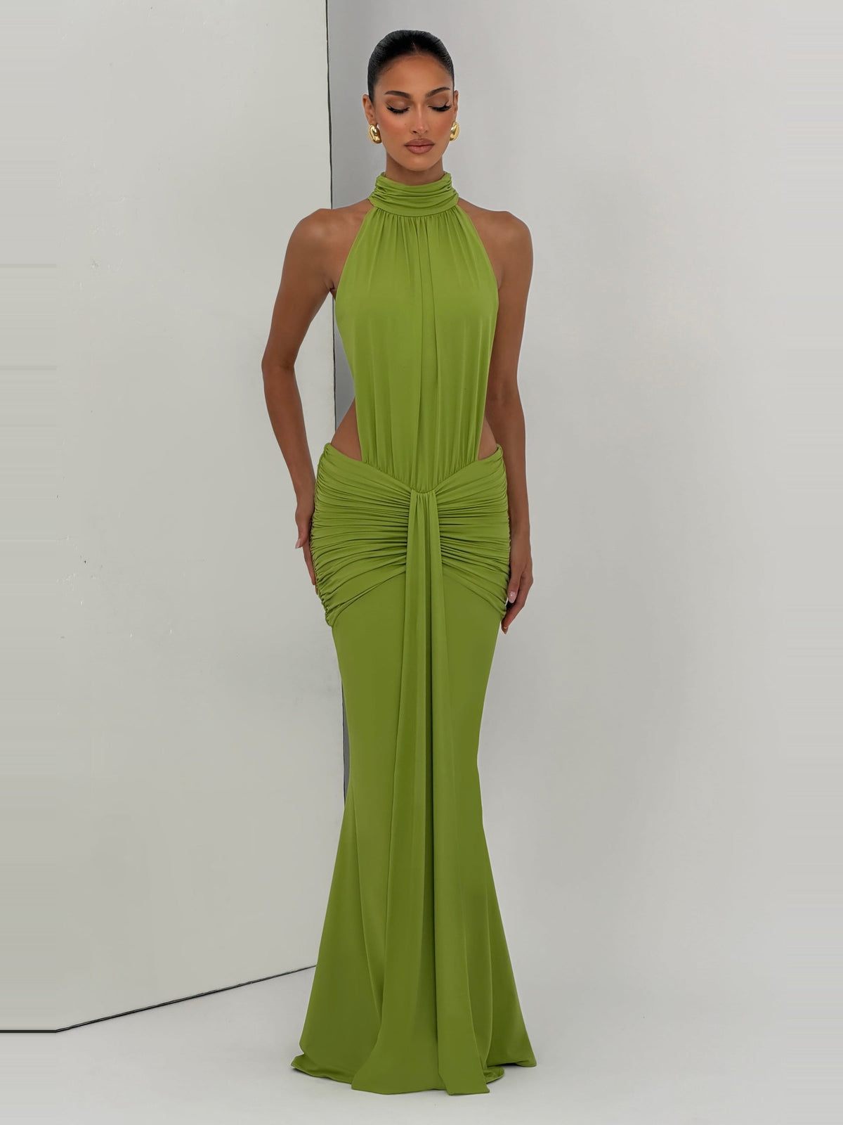 Thekla High Neck Cutout Open Back Maxi Dress — Svelte Chic