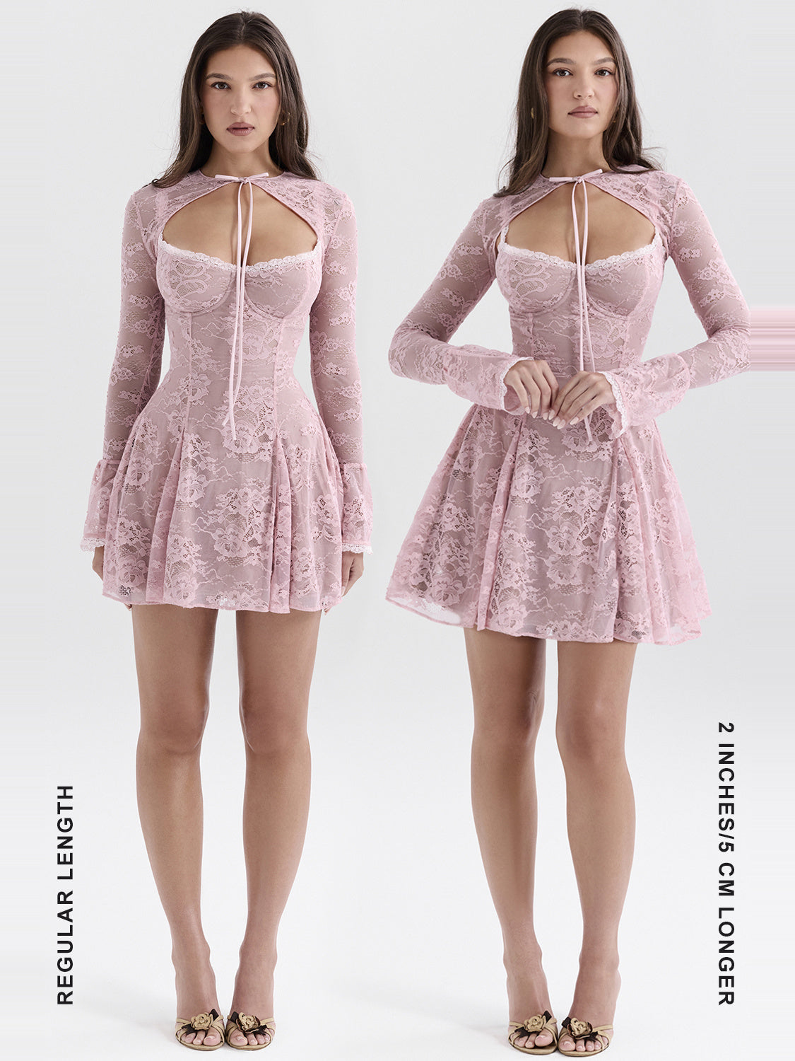 Alice Floral Lace Shawl Detail Mini Dress — Svelte Chic