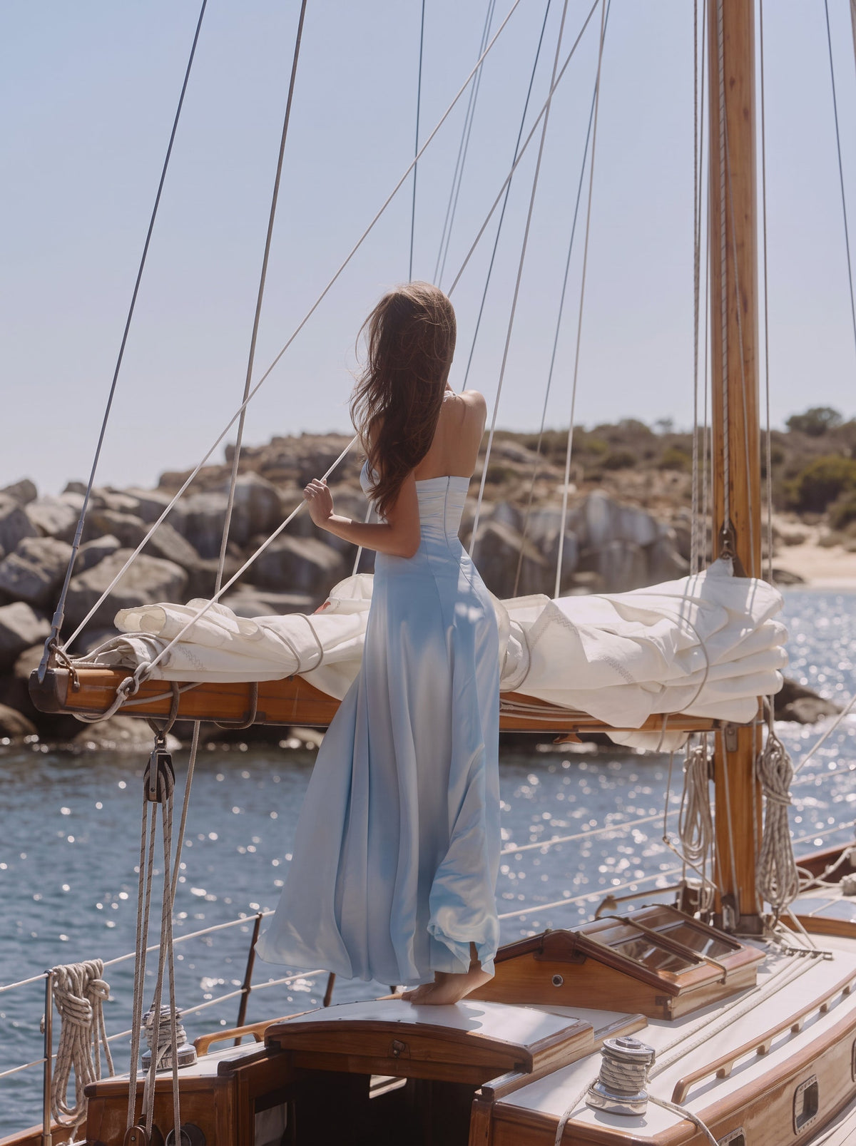 Avelina Halter Satin Maxi Dress — Svelte Chic