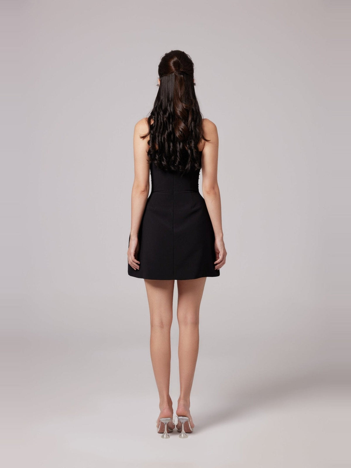 Melisande Off-Shoulder Beaded Sleeveless Mini Gown — Svelte Chic