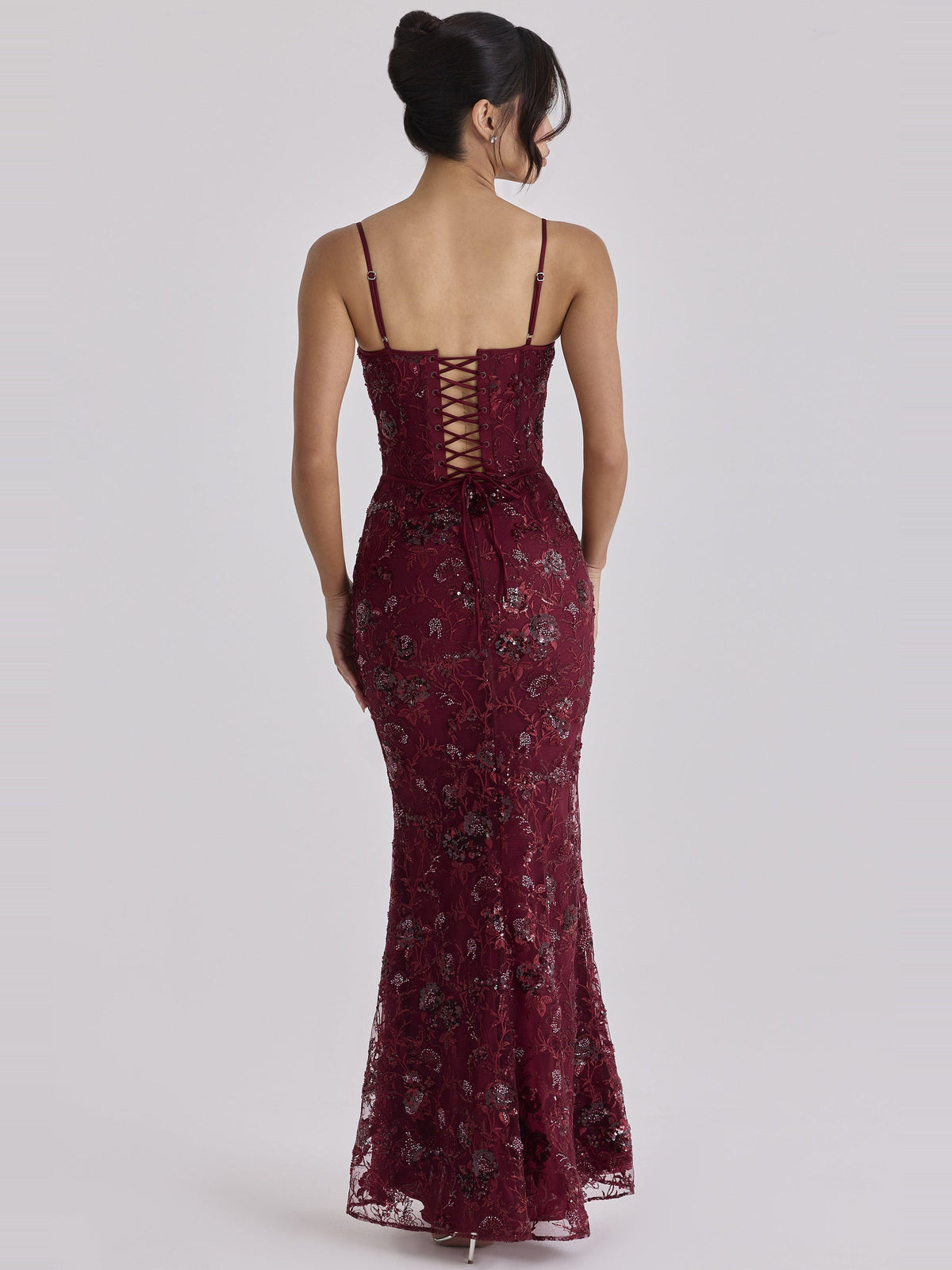 Naima Embellished Beaded Corset Maxi Dress — Svelte Chic