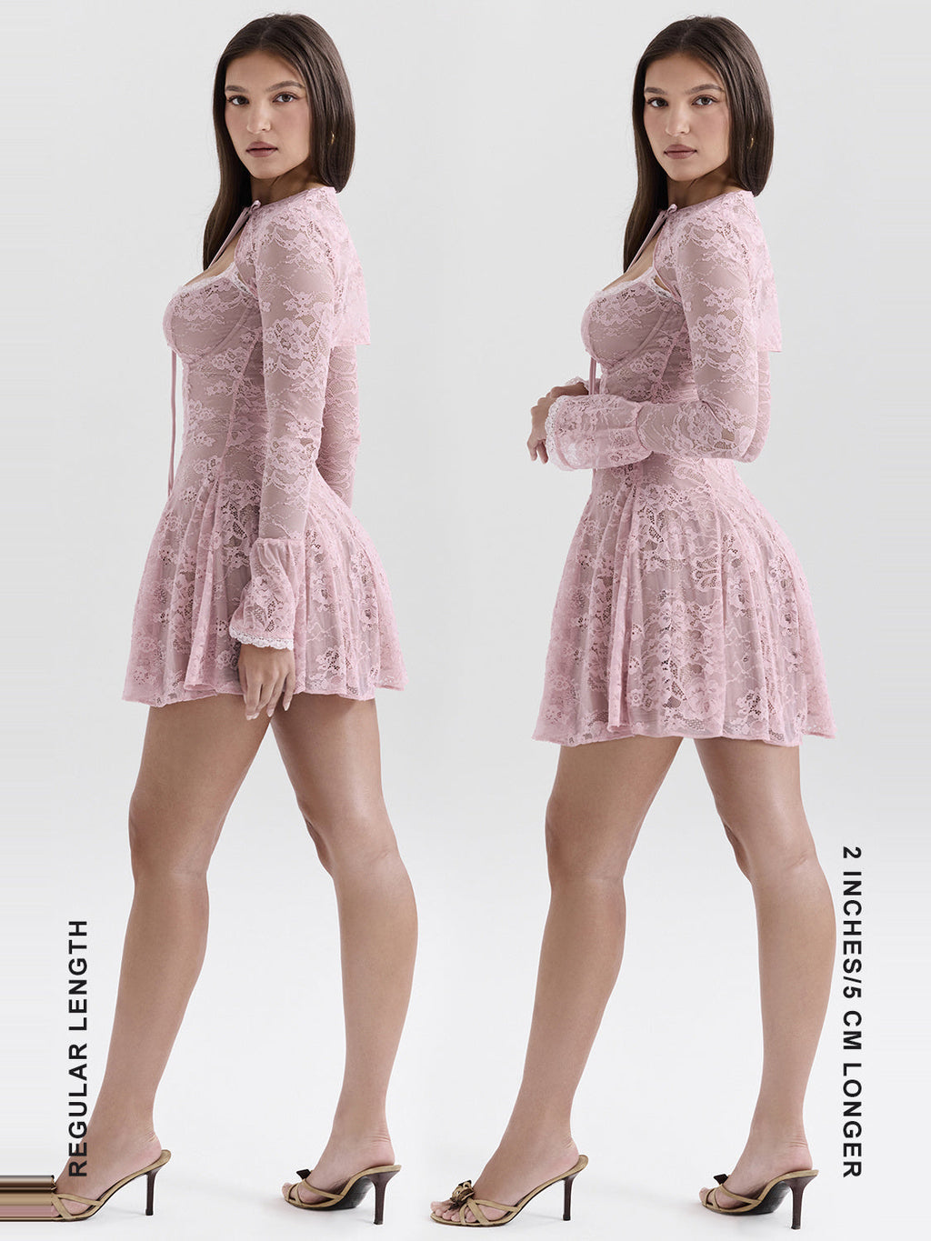 Alice Floral Lace Shawl Detail Mini Dress — Svelte Chic