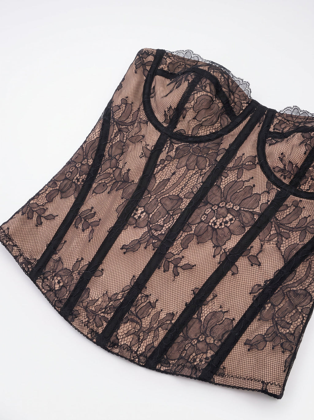 Urszula Lace Strapless Corset Maxi Dress — Svelte Chic