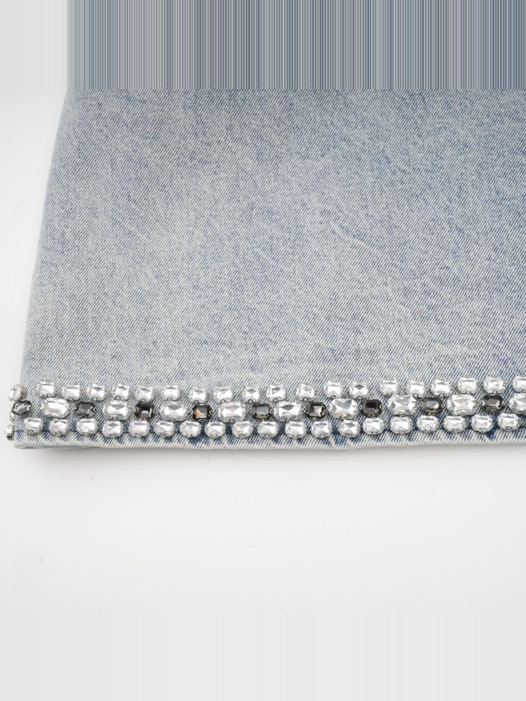 Daphne Crystal Sleeveless Denim Mini Dress — Svelte Chic