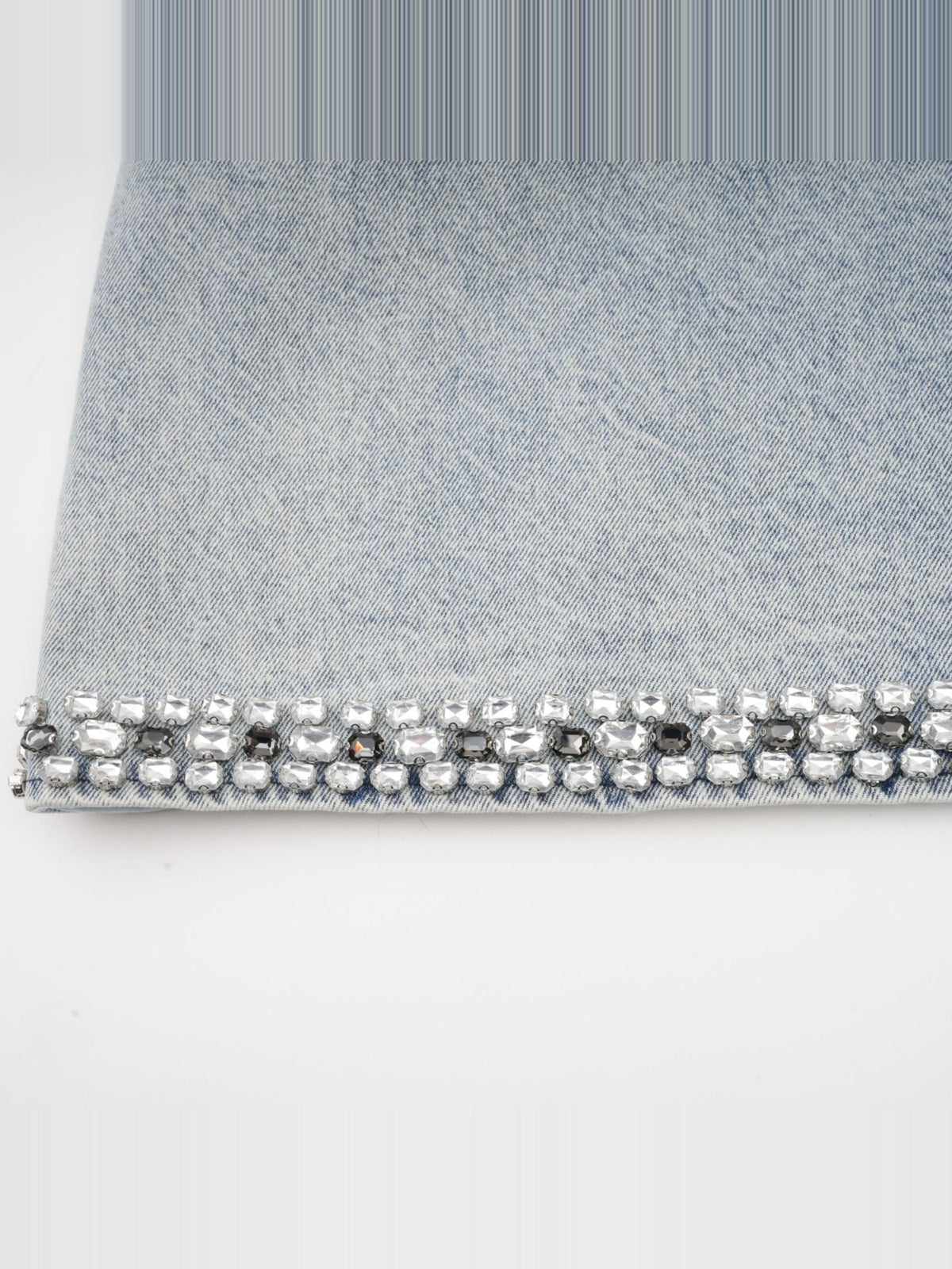 Daphne Crystal Sleeveless Denim Mini Dress — Svelte Chic