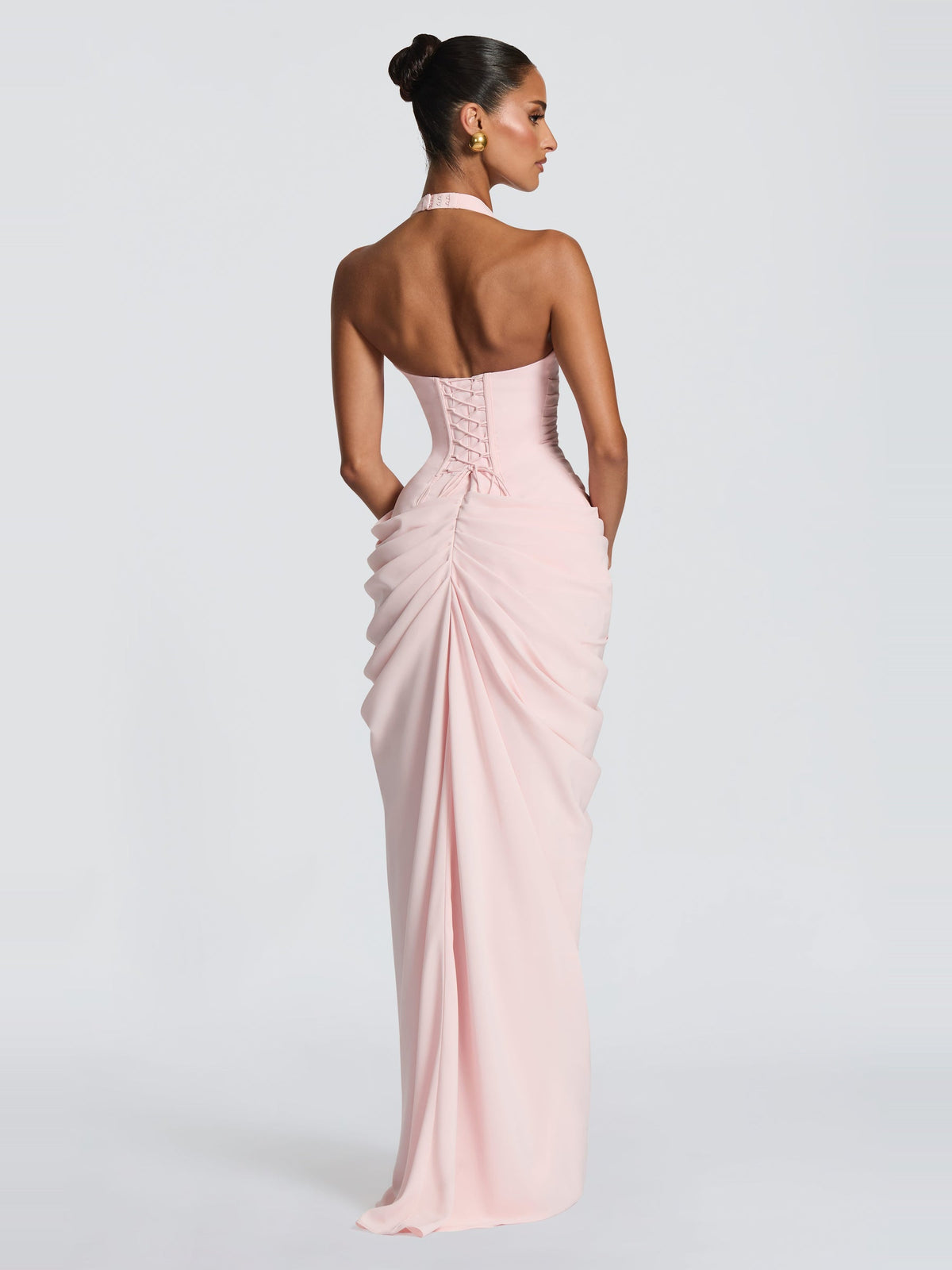 Ombeline Halter Corset Maxi Dress with Slit — Svelte Chic