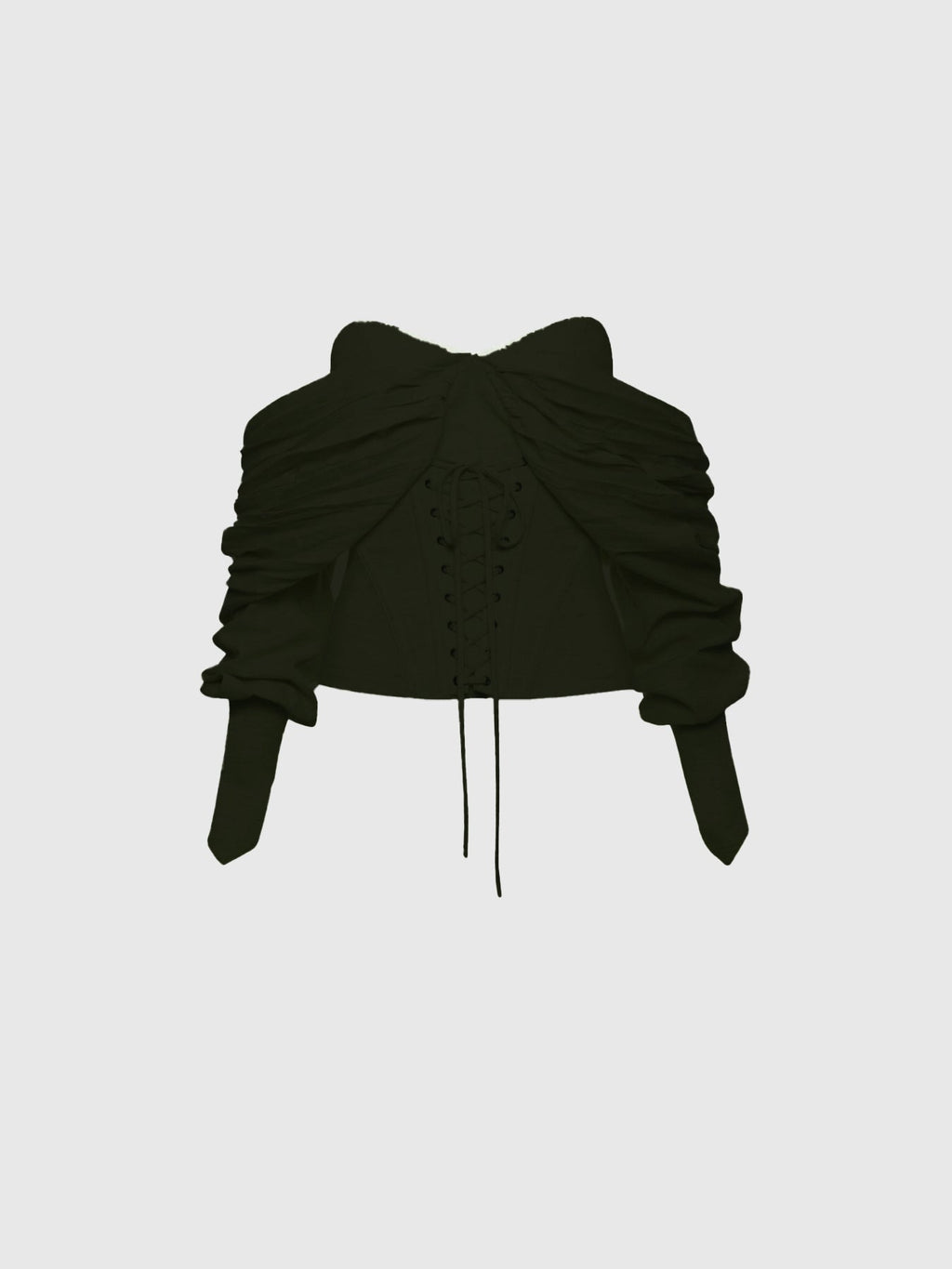 Ballad Off-Shoulder Lace-Up Corset Top in Siyah — Svelte Chic
