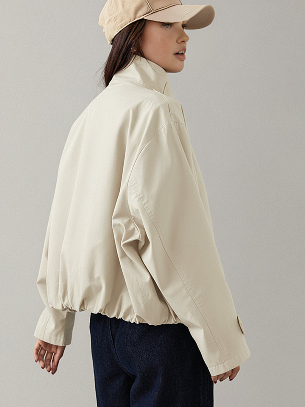 Oversized Double-Breasted Cropped Trench Coat — Svelte Chic