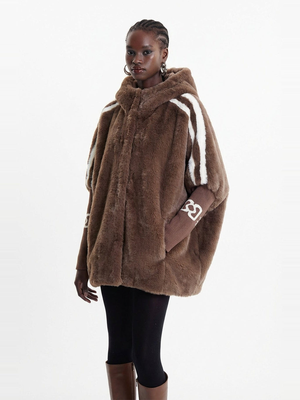 Ekkebert Hooded Oversized Faux Fur Jacket — Svelte Chic