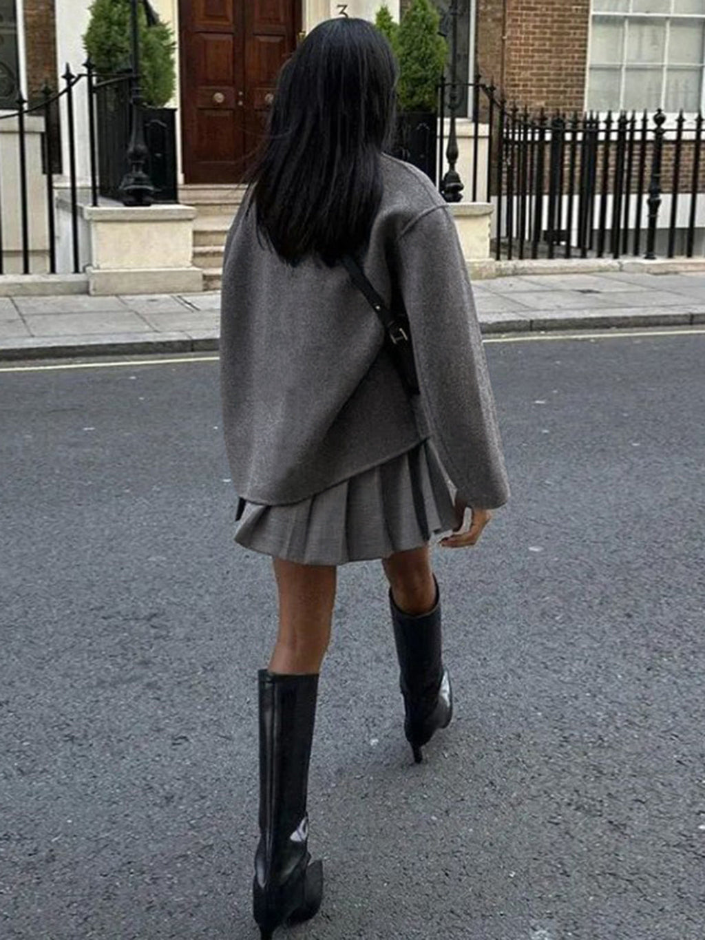 Oversized Double-Breasted Cropped Jacket — Svelte Chic